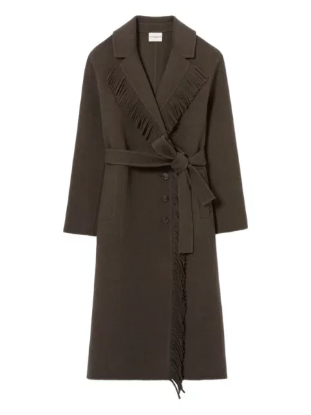 Palton Claudie Pierlot cu franjuri maro