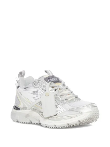 Sneakerși Off-white cu șireturi din piele alb