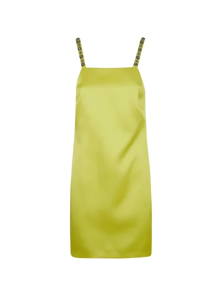 Rochie mini Twinset din satin de costum galben