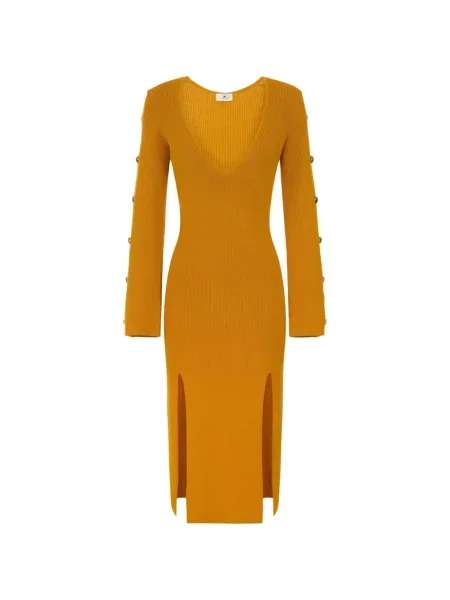 Rochie Elisabetta Franchi tricotate galben