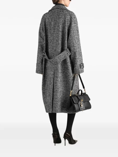 Вълнено двуредно палто Dolce & Gabbana сиво