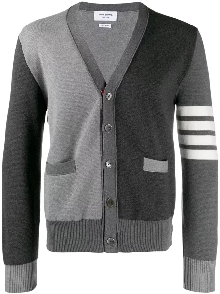 Cardigan Thom Browne cu decolteu în V gri