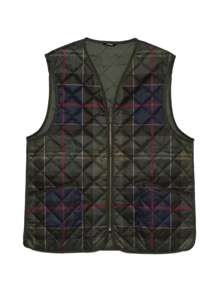 Vestă Barbour în carouri verde