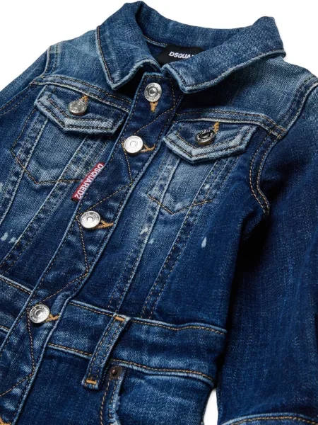 Sukienka jeansowa dziecięca Dsquared2 niebieska