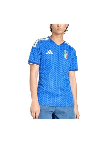 T-shirt z dzianiny o kroju regular fit model ITALIEN Adidas Sportswear niebieska