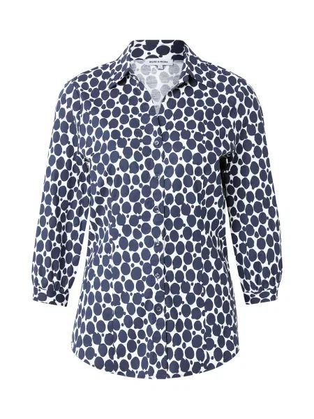 MORE & MORE Bluză albastru marin alb