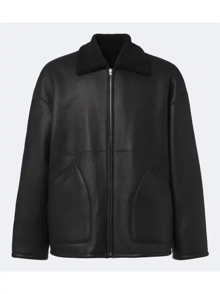 Reversibil geacă Auralee din piele de oaie negru