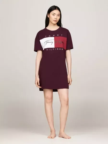 Tommy Hilfiger Cămașă de noapte bordo