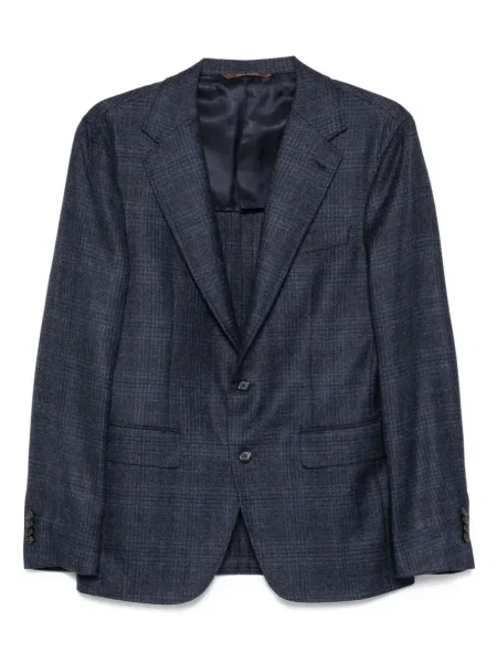 Geacă Canali de lână în carouri albastru