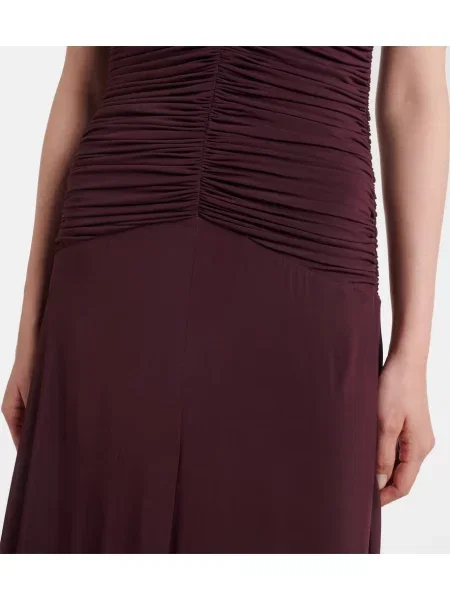 Rochie maxi Tove cu volane din jerseu violet