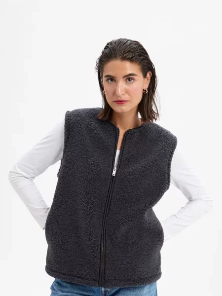 Samsøe Samsøe Kamizelka Kobiety Sztuczne włókno jednolity S niebieski