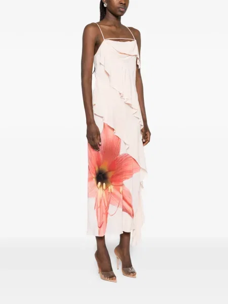 Rochie midi Patrizia Pepe cu model floral cu imagine roz