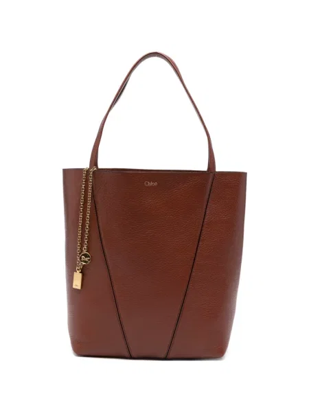 Geantă shopper Chloé din piele maro