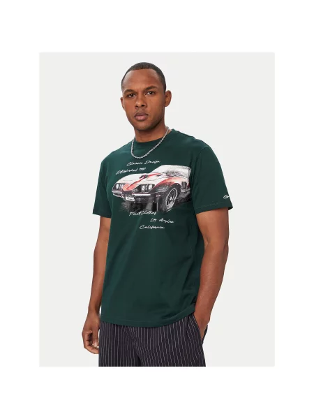 Guess T-Shirt Σκούρο πράσινο