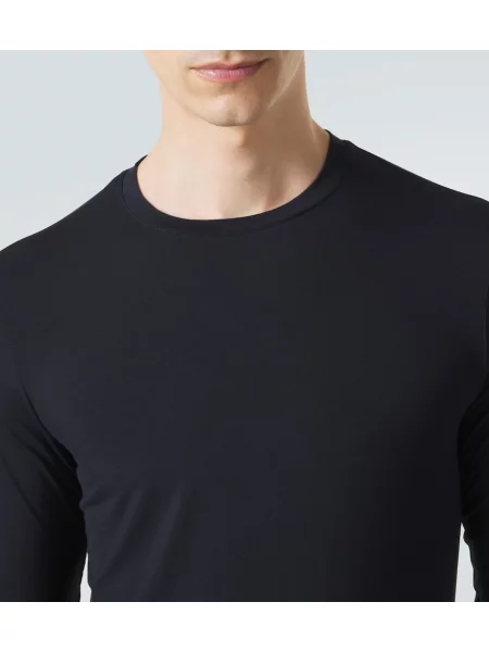 Tricou Giorgio Armani din jerseu albastru
