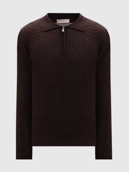 Шерстяное поло Cashmere&whiskey коричневое