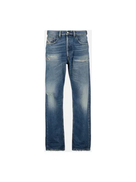 Jeansy straight leg Diesel D-Macs niebieskie