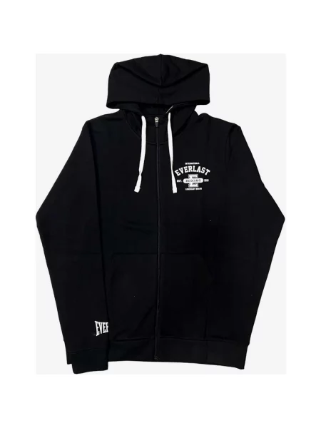 Bluza z kapturem Everlast Wenzel i zamkiem błyskawicznym w kolorze czarno-białym S czarna