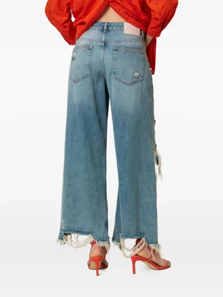 Blugi cu picior larg Twinset albastru
