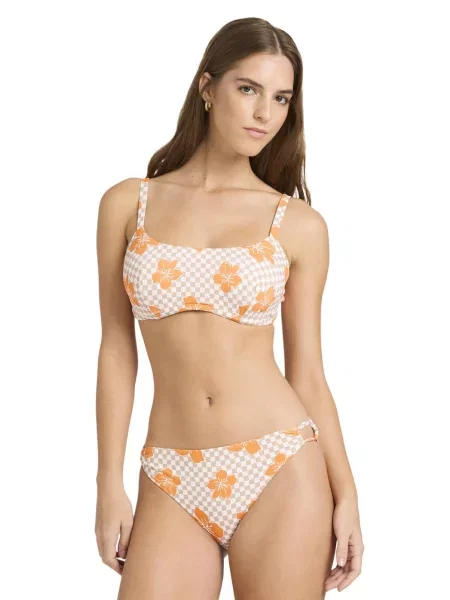 Stanik bikini z fiszbinami dla Kobiety MINI HULA brązowy