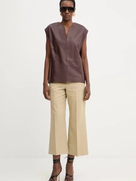 Шкіряна блузка BOSS Suna