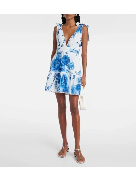 Rochie Poupette St Barth cu model floral albastru