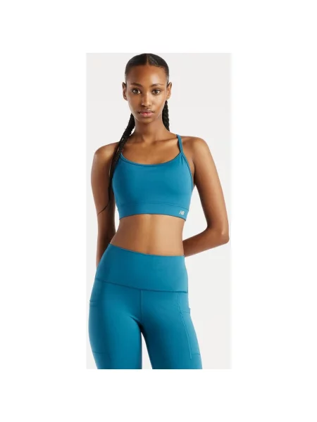 Biustonosz New Balance Essential Yoga turkusowy XS niebieski