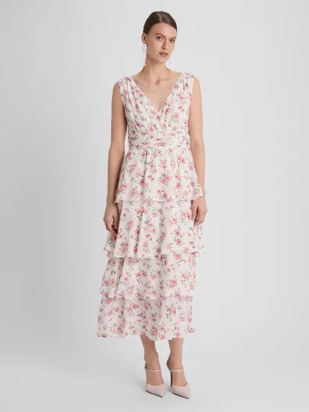 Guido Maria Kretschmer sukienka letnia Penelope Kobiety biały|różowy w kropki 34 biała