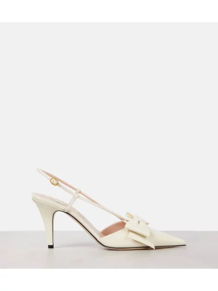 Pantofi cu toc Valentino Garavani din piele slingback alb