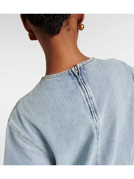 Rochie din denim Toteme până la genunchi de costum albastru