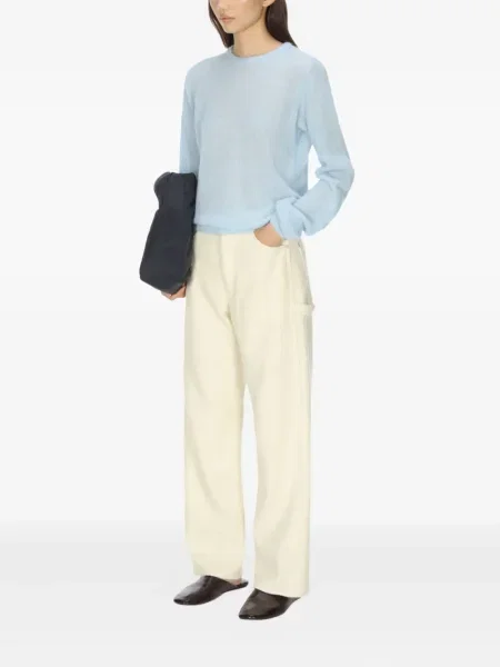 Top Auralee wełniany niebieski