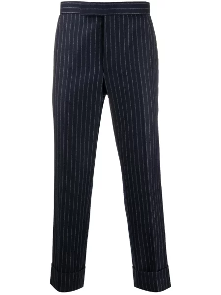 Pantaloni Thom Browne cu dungi de flanelă albastru