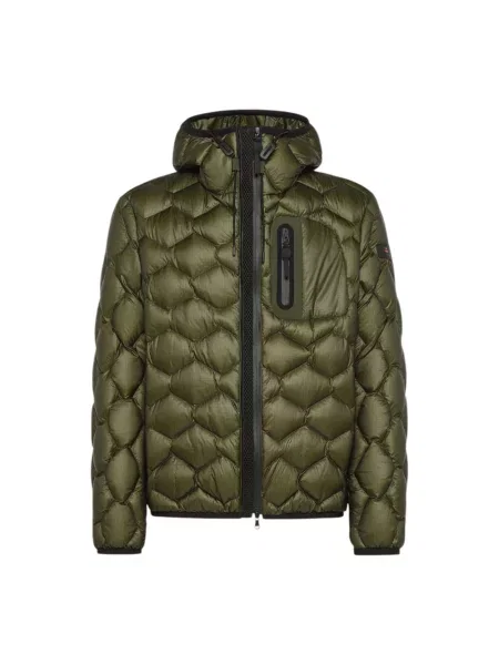 Kurtka puchowa Peuterey w geometryczne wzory zielona