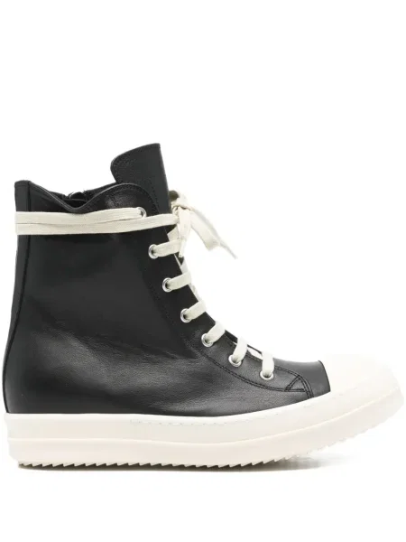 Sneakerși Rick Owens cu șireturi din piele negru