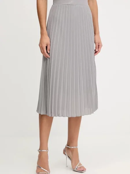 Morgan fustă gri midi evazați JPLISAN argintiu