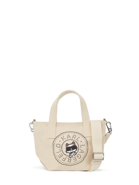 Karl Lagerfeld Ročna torbica Ikon mornarska / volneno bela
