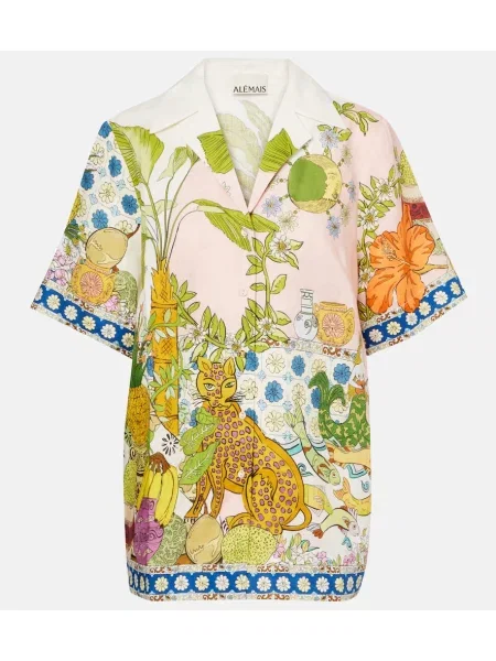 Cămașă Alemais de in cu imagine