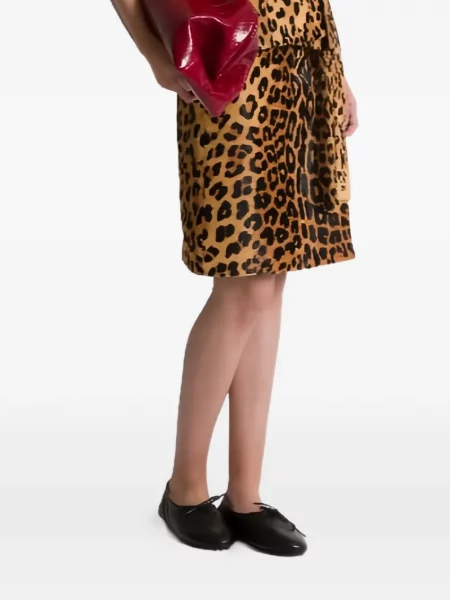 Fustă Alberta Ferretti cu imagine cu model leopard maro