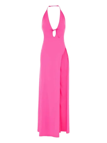 Rochie maxi Balenciaga cu gât halter de costum roz