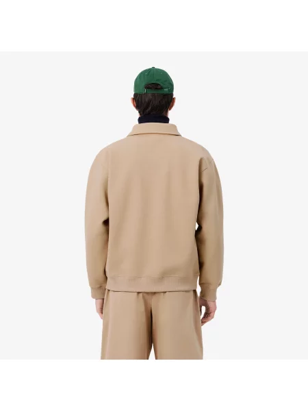Поло Lacoste с воротником бежевое
