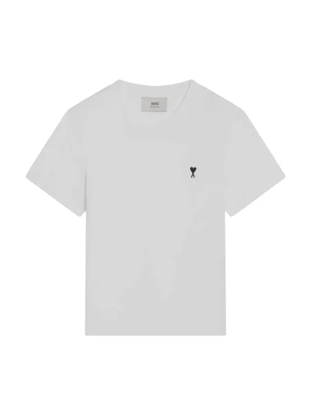 Koszulka Ami Paris o skróconej długości biała