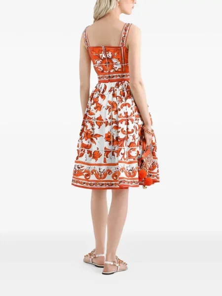 Rochie Dolce & Gabbana cu imagine din poplin alb
