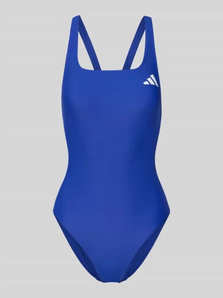 Krój slim fit kostium kąpielowy sportowy z nadruk z logo Adidas Sportswear niebieski