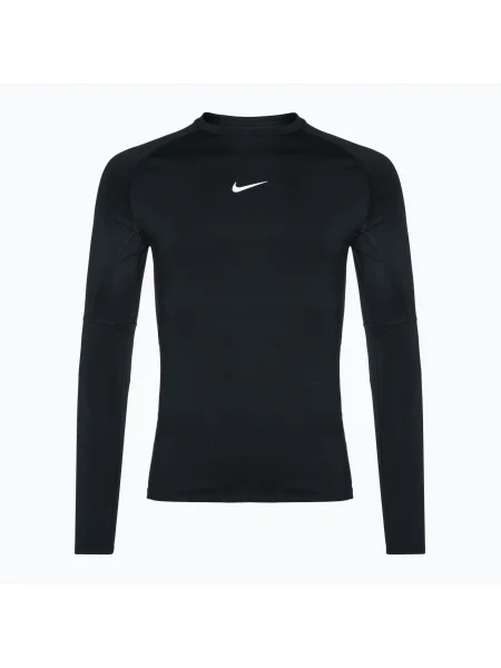 Pánske tréningové tričko s dlhým rukávom Nike Pro Warm LS black/white biela