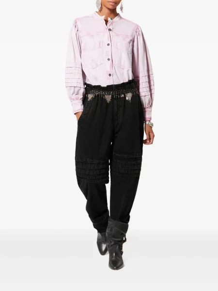 Pantaloni Marant Etoile cu volane negru