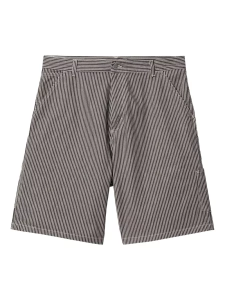 Pantaloni scurți Carhartt Wip cu dungi maro