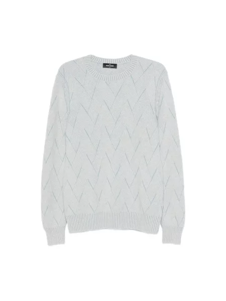 Sweter Gran Sasso z nadrukiem niebieski