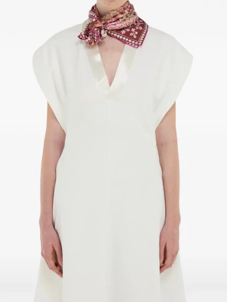 Pantaloni Ferragamo de mătase cu imagine roșu