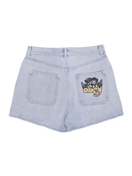 Krótkie jeansy Obey niebieskie
