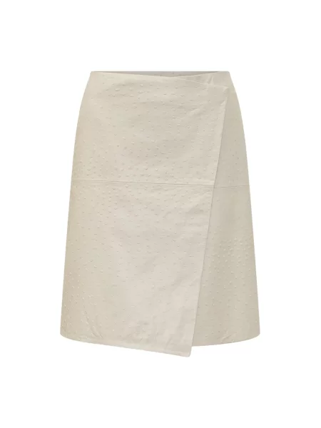 Spódnica skórzana Loulou Studio kopertowa biała